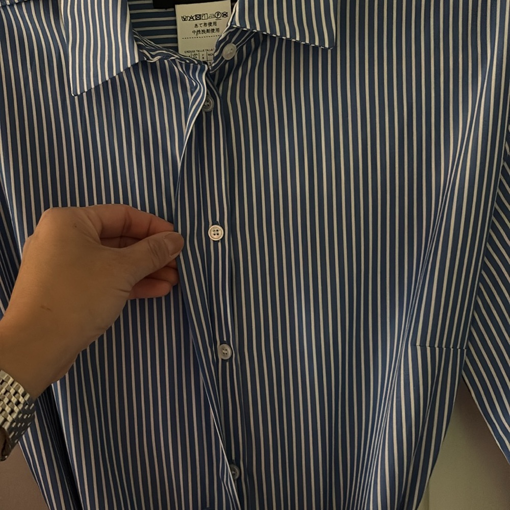 MaxMara Blue stripe Long Sleeve Dress - Picture 4 of 9